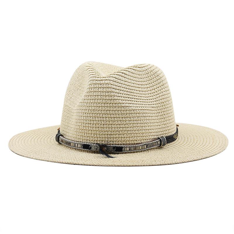 European and American straw hat dame top hat men's and women's spring and summer straw fashion sun protection sun hat