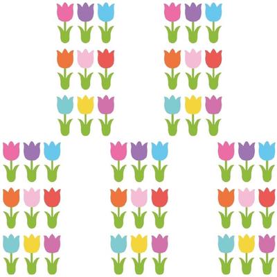 Tulips Patterned Paper Art Collection 45 Pieces Seasonal Decorative Cutouts for Craft Enthusiasts