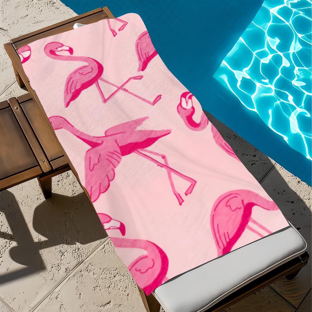 Flamingo süß Handtuch Strand Schnelltrocknend Weich Poolhandtücher Geschenk für Reise Fitnessstudio Dusche Camping Sport