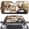Giraffe Printed Aluminum Foil Sun Visor, Sun Protection And Heat Insulation Pad, Car Cute Pet