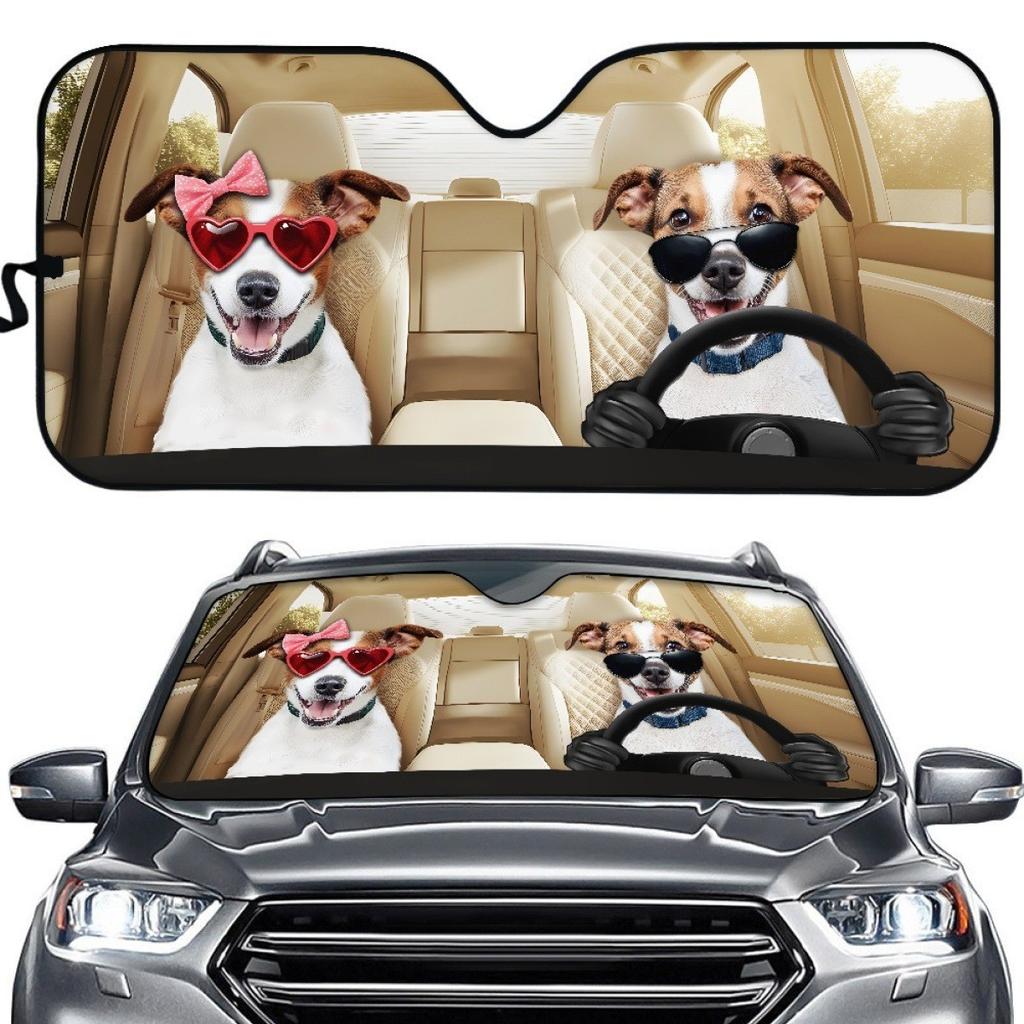 Giraffe Printed Aluminum Foil Sun Visor, Sun Protection And Heat Insulation Pad, Car Cute Pet