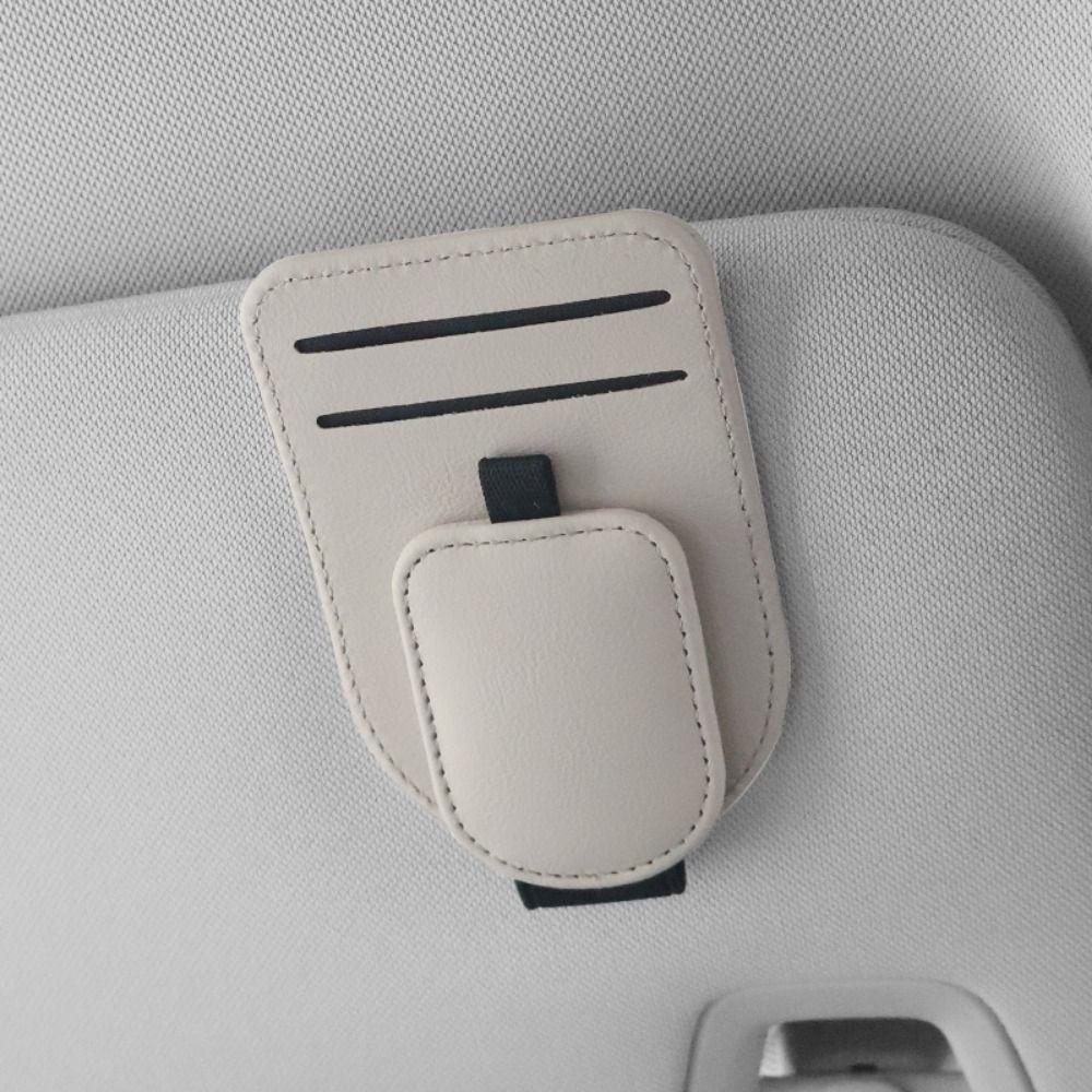 Magnetic Clip Magnetic Car Eyeglass Clips PU Leather Car Sunglasses Holder Auto Accessories