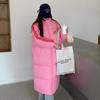 New Couple Three-bar Hooded Cotton-padded Clothes Women's Winter Long Class Clothes Loose Down Cotton-padded Jacket Coat