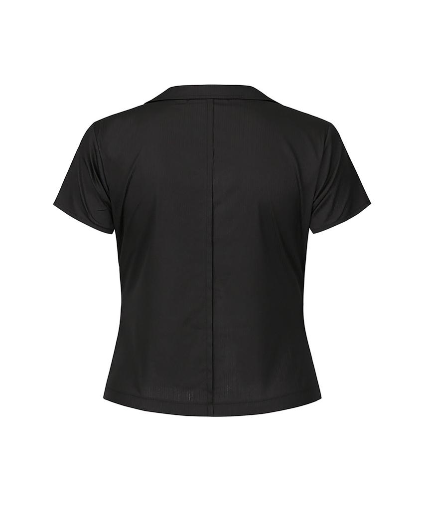 Soea Born Hook-Slit Short Shirt (Black)