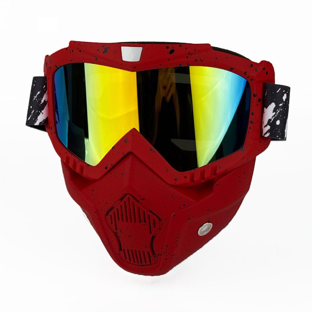 Maska do jazdy na motocyklu, gogle narciarskie, kask, odpinane gogle dla mężczyzn i kobiet Ochrona UV400Przed wiatrem i piaskiem Wizjer kasku