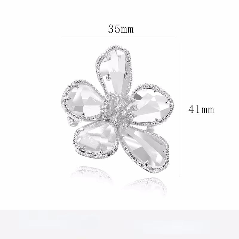 SKEDS Creative Women Girls Glass Flower Crystal Brooch Badges Elegant Lady Exquistie Floral Clothing Coat Pin Jewelry Gift