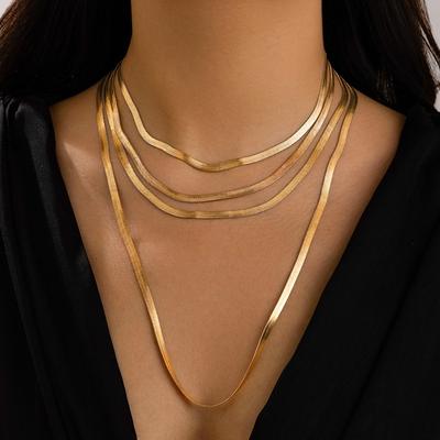 Collar de cadena de hueso de serpiente metal punk - Gargantilla geométrica única mixta para mujer