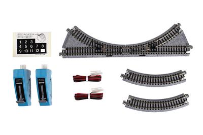 KATO KATO Scala N Unità CV2 Unitrack Linea di Scambio Compatta Set di Scambi Elettrici Modellino Ferroviario Set di Binari 20-891