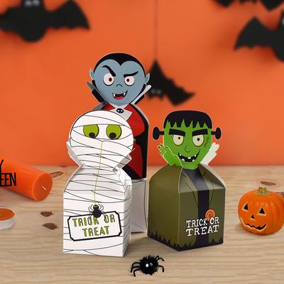 10PCS Halloween Themed Party Gift Packaging Box Original Halloween Monster Candy Packaging Box In Stock Color Gift Boxes
