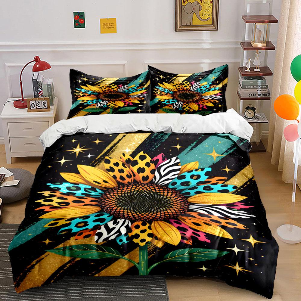 

Sunflower with animal prints. Bedding sets Duvet cover sets Duvet covers Pillowcases(1 * Duvet Cover 2 * Pillowcases, without duvet insert) 135x200cm