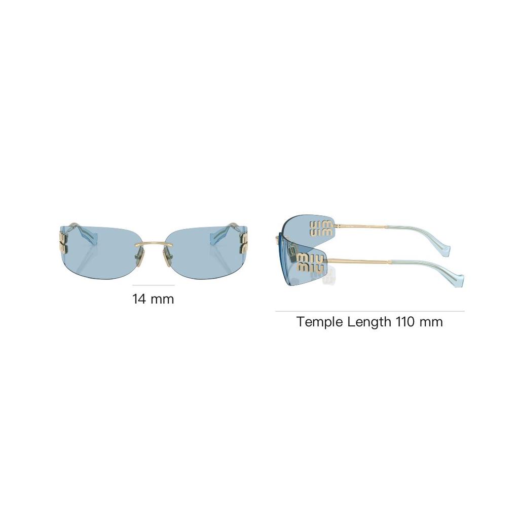 Miu Miu Frameless Design Metal Irregular Shape Sunglasses Women sunglasses Gold MUA51S