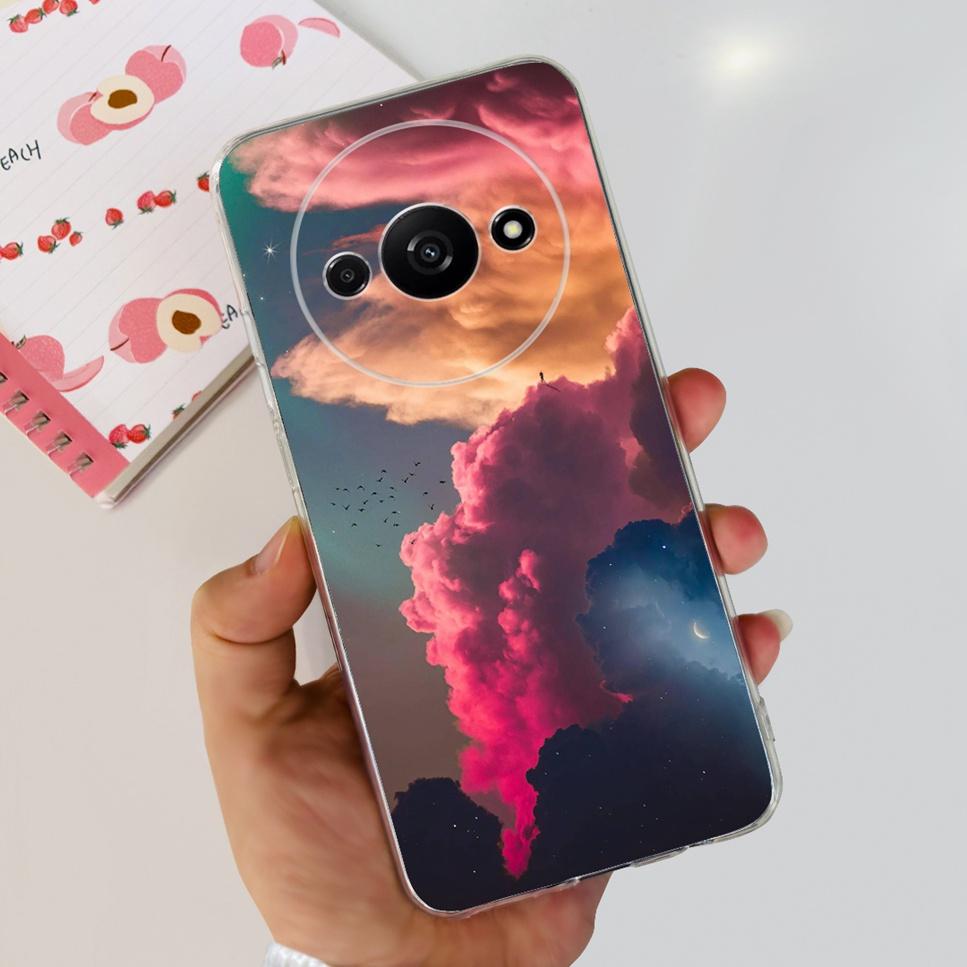 For Xiaomi Redmi A3 4G Case Fashion Girl Cartoon Print Soft Silicone Back Cover For Redmi A3 6.71" Shockproof Phone Case Funda