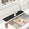Kitchen Sink Mat with Sponge Layer & Non-Slip Base Cut-to-Fit Water Absorbent Pad for Faucet Countertop Quick-Drying Absorbent Non-Slip