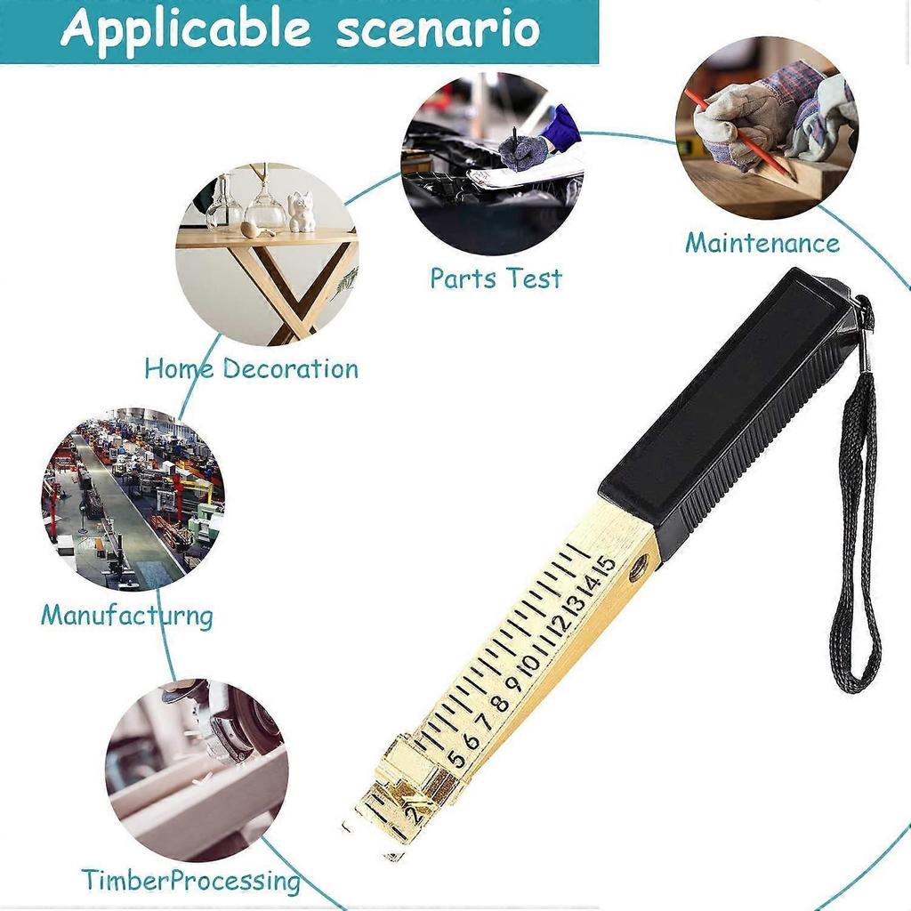 Fire Door Gap Gauge, Wedge Vernier Feeler Gauge Engineering Tools Ruler 1-15mm for House Engineering Inspection Flatness (Precision:0.5mm)  (black) (2