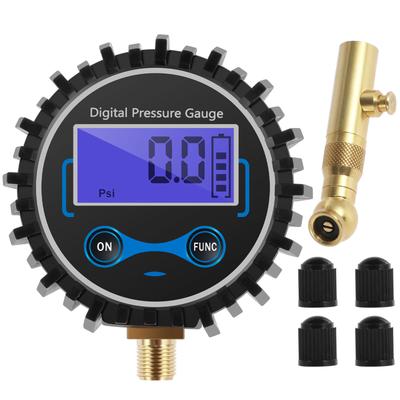 Digitaler Reifenluftdruckmesser 200 PSI Auto-Reifenfüller Manometer mit 360° drehbarer Düse Präziser Reifenluftdruckmesser