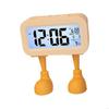 62KD Sausage Lip Cartoon Alarm Clock with Stable Feet Stand Battery Operated LCD Display Night Light Desk Clock Home Decors