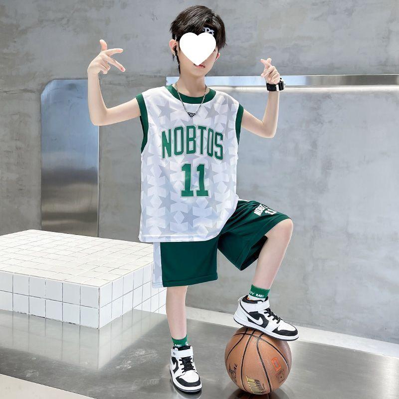 

Men s and Boys Quick-Dry Basketball Tank Top & Shorts Set - Summer Style 11# Jersey for Kids 2025. Size 110 [Height 100 cm]