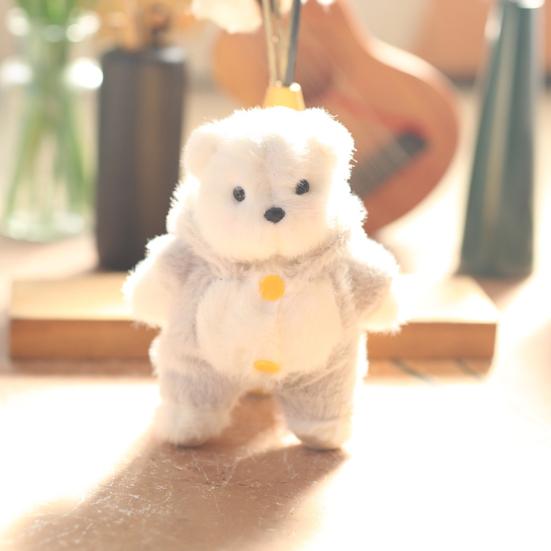 Plush Keychain Cartoon Shape Sleepwear Bear Doll Pendant Keyring Backpacks Cars Keys Bags Accessories
