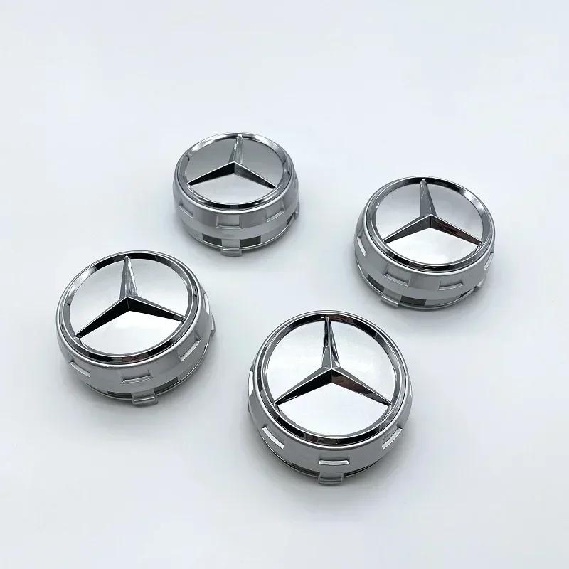 WVWGI1 For Mercedes Benz New 4Pcs 75mm Car Styling Wheel Center Cap Hub Covers Badge Car Accessories For Mercedes Benz AMG C63 C43 E53