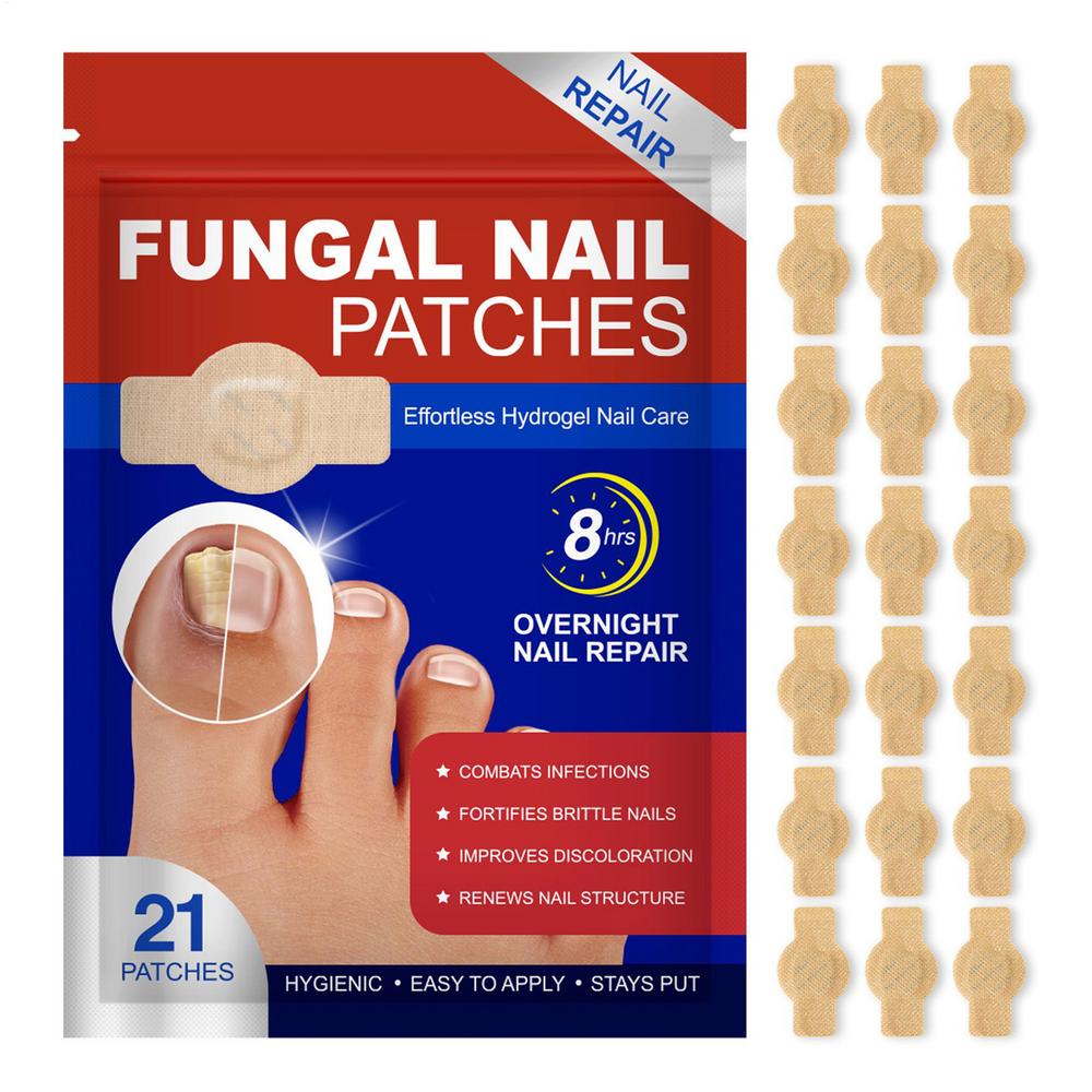 

21pcs Toenail Patch Flexible Fabric Waterproof Nail Repair Patches Crack Discoloration Foot Care Breathable Ingrown Nail Sticker
