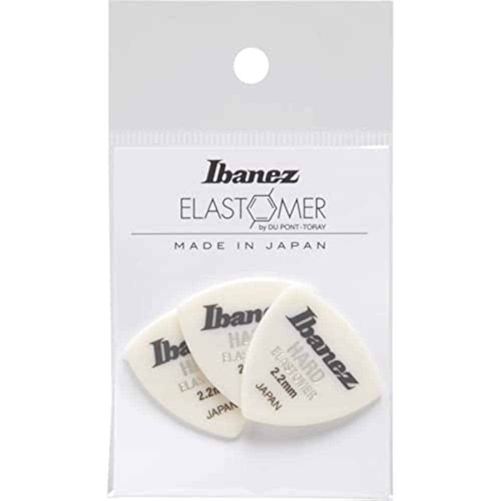 Ibanez: A new-concept pick made from a new elastomer material. 3-pack. Triangle shape. HARD 2.2mm...