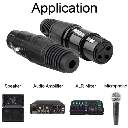 Xiatiaosann 10-Piece Pack of 3-Pin XLR Solder Connectors, Female Microphone Cable Connector Sockets and Plugs for Connecting Amplifiers and Mixers, Hi