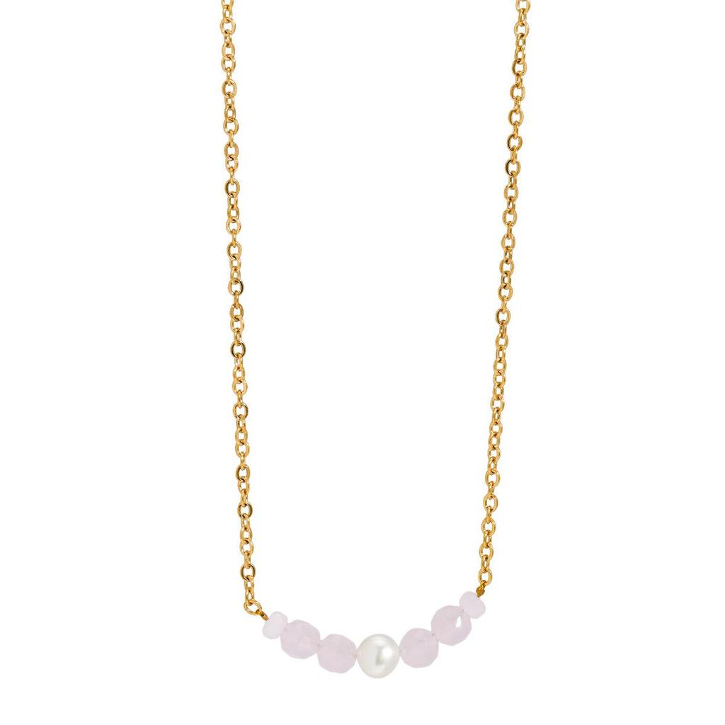 European Style Crystal Pearl Necklace - Simple, Stainless Steel Jewelry, Non-Fading, Versatile Design