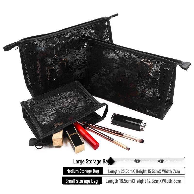 Korean Mini Mesh Travel Cosmetic Bag Set - Cute, Portable, Simple Storage Solution