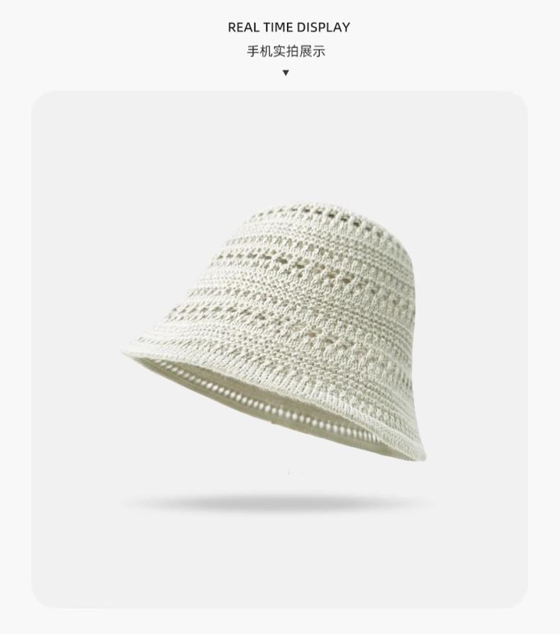 

Вязаная шляпа женская летняя вязаная крючком ажурная шляпа элегантная леди показывающая лицо маленькая шляпа-ведро шляпа-ведро Adult average size (56-58cm)