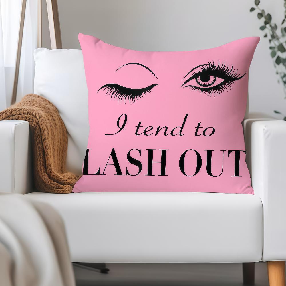 Ins Style Beauty Makeup Eyelash Pillow Case Applicable Space For Guest Rooms Interiors Cars Office House Decoration