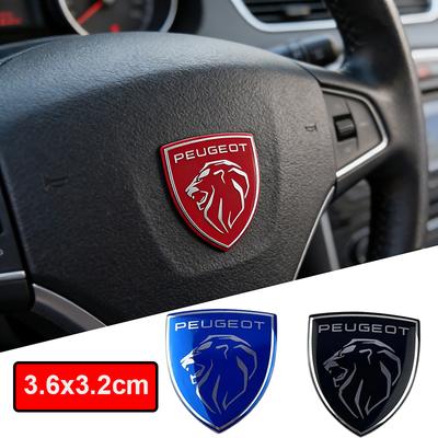 3.2x3.6cm New Alloy Car Steering Wheel Center Badge Sticker for Emblem 308 307 408 208 508 3008 2008 5008 Accessories