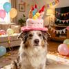Yousheng Pet Birthday Hat Cute Birthday Cake Dog Hat Plush Adjustable Birthday Hat for Small Medium Dogs Cats Party Accessory