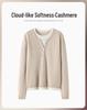 Women's Cashmere Color Block Knit Top: Autumn and Winter Pullover, Round Neck, Fake Two-Piece Design.