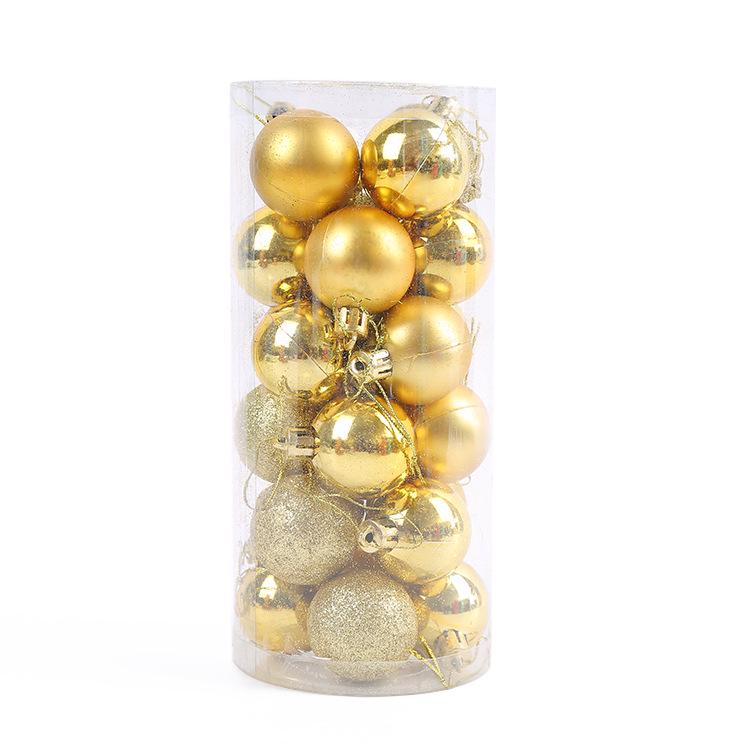 Creative 24-Piece Christmas Ball Ornament Set - Matte Pink Plastic Decorations for Holiday Gifts
