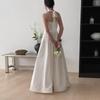 Korean Light Wedding Dress Tube Top Simple Light Luxury Niche Travel Photography Engagement Certificate Temperament Evening Dress White Dress