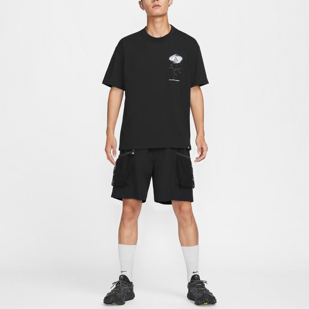 Nike ACG Series Logo Print Pullover Crew Neck Breathable Short Sleeve T-Shirt Men Tops Black FZ5276010