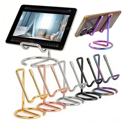 Mobile Phone Holder Non-slip Base Iron Wire Smartphone Stand Landscape Viewing Video Portable Tablet Display