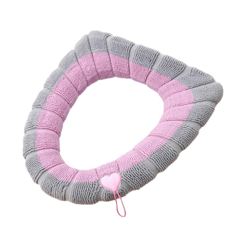 Pulian Two-Tone Knitted Polyester Toilet Seat Cover