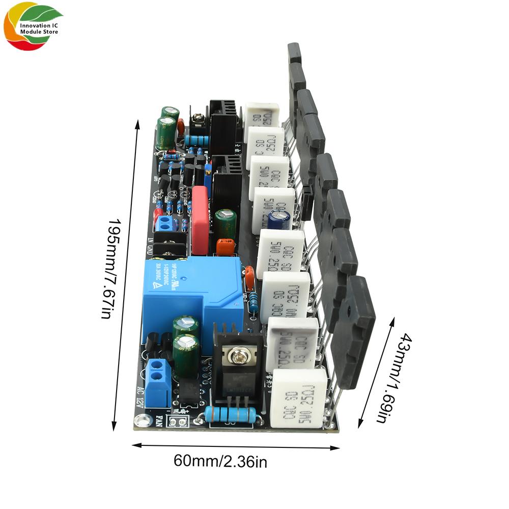 DC 20V-90V 400W Post Amplifier Board With Horn Protection Upgraded Version Of Mono Power Amplifier 1943+5200 High-Power