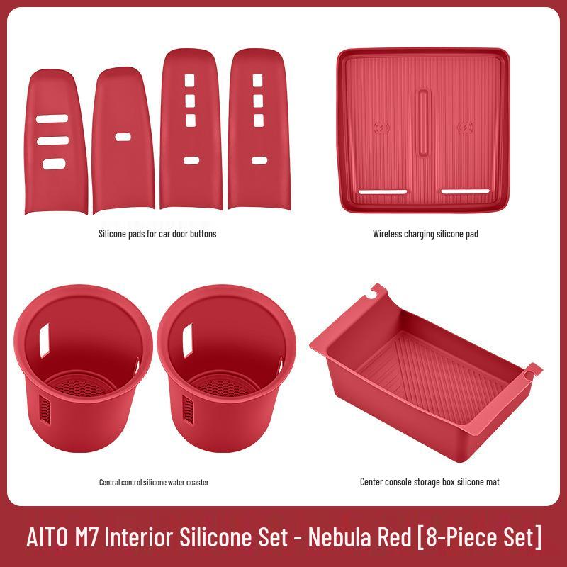 Fits 26 AITO M7/M8 Models: Central Control Wireless Charging Silicone Pad Upgrade Set