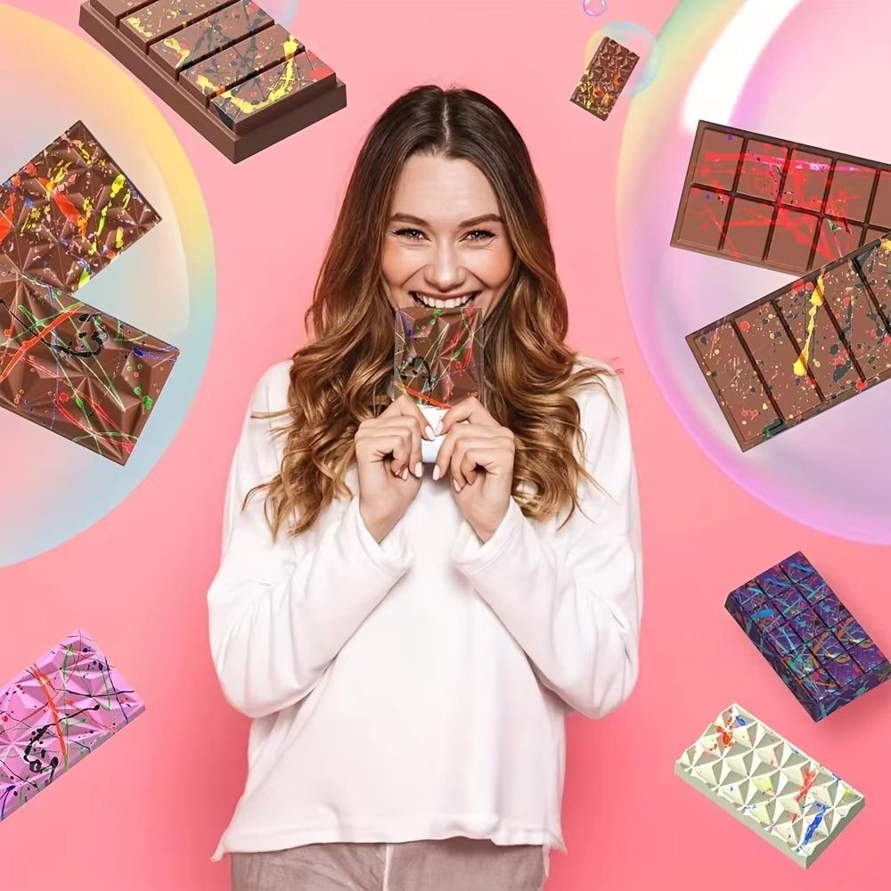 Deep Dubai Chocolate Bar Mold - Large Silicone Mold for Pistachio Filled Bars & Knafeh Cream, Professional Candy Making Tool