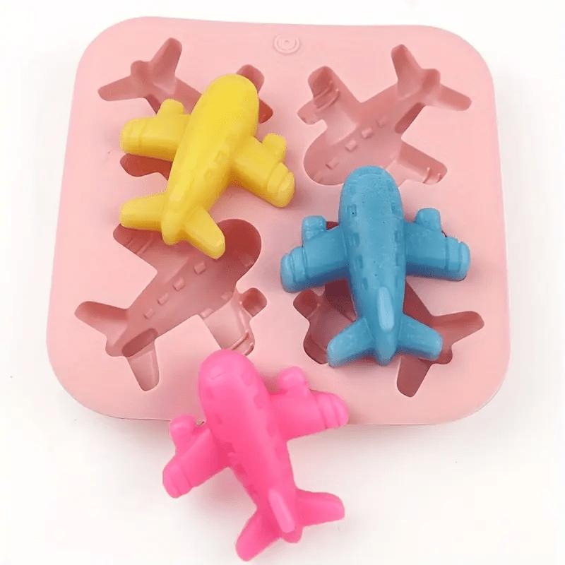 4-Cavity Airplane Silicone Cake Mold, Food Grade Baking Pan for Cake, Pudding, Candy, DIY Baking Tool