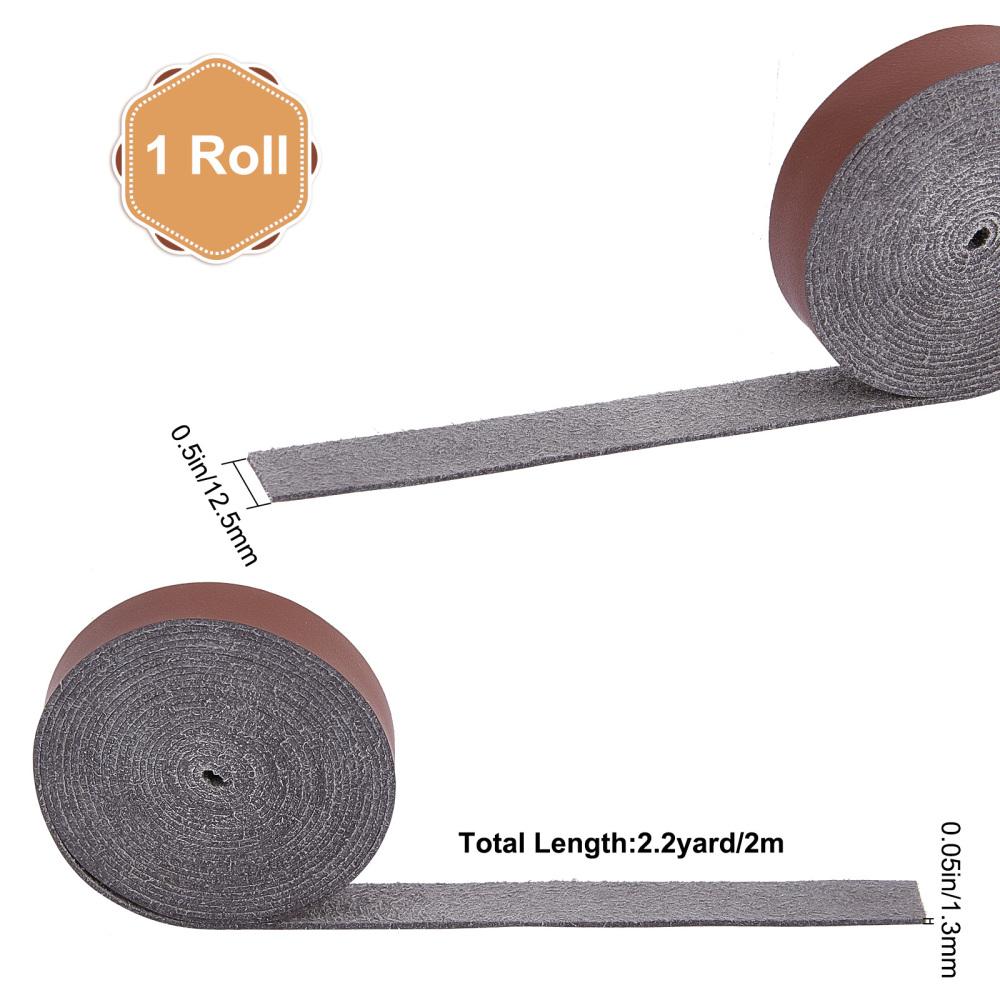 196 palců Měkké kožené řemínky 3/4 palce široké Hnědý kožený řemínek Pás Plnozrnná kožená šňůra Obal pro DIY řemeslné projekty