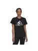 Adidas Short Sleeve Essentials Printed Logo Cotton Short Sleeve QU658 T-Shirt T-Shirt Women's Black/White (HD9328) J/L