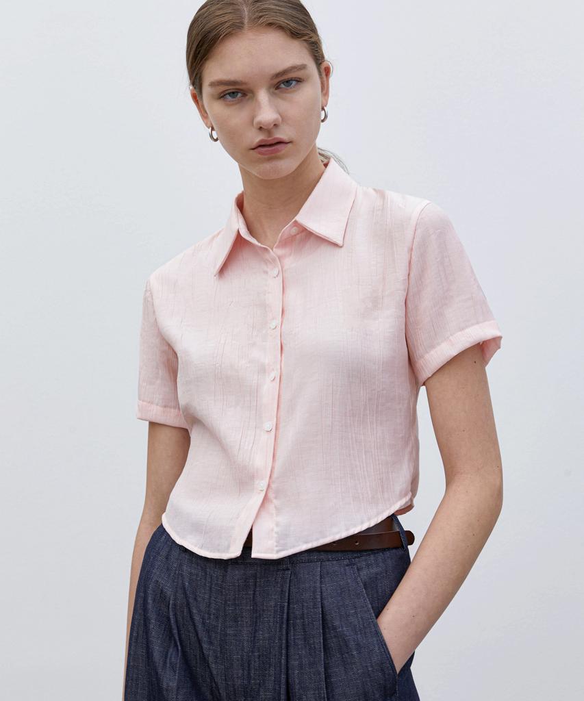 TRIP LE SENS Steady Crop Summer Pleated Shirt_Green (Type A)