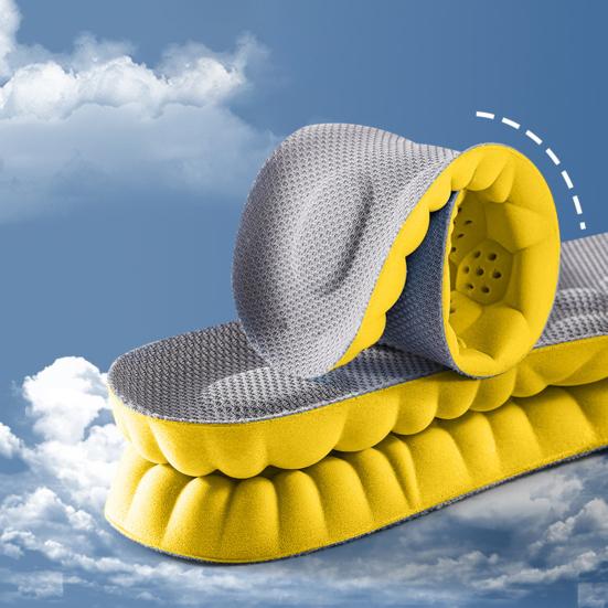 1 Pair 4D Cloud Comfort Insoles with Arch Support Shock-Absorbing Breathable Shoe Inserts for Men Women Anti-Odor Sweat-Wicking Trim To Fit Insoles