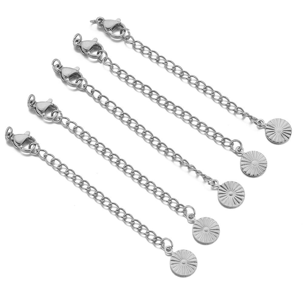 Stainless Steel & Titanium Necklace Extension with Lobster Clasp & Beaded Tail - DIY Accessory Set