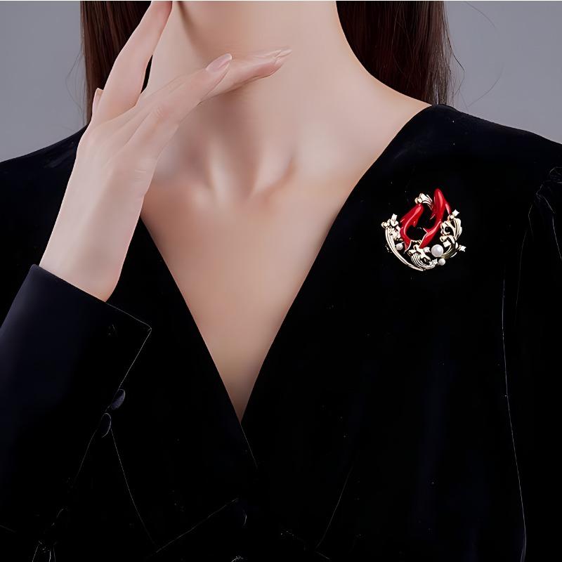 "Golden and Jade Full Hall, Koi Fish Brooch, Coat, Women's Outerwear, Lucky Corsage, Classical Chinese Style Corsage.