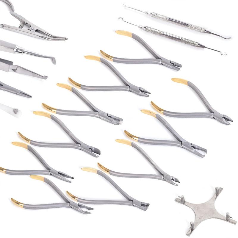 Ensemble de 18 pinces orthodontiques pour dentiste, pinces de coupe et de formage d'instruments en acier inoxydable