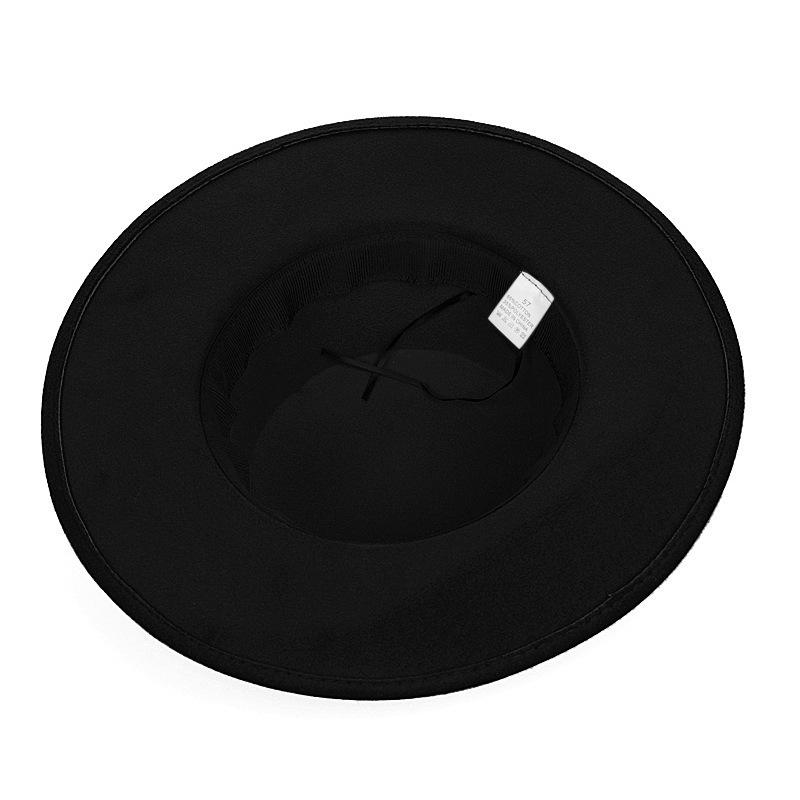 Unisex Retro Flat Brim Jazz Fedora - Autumn/Winter Wide Brim Hat for Street Style & Sunshade
